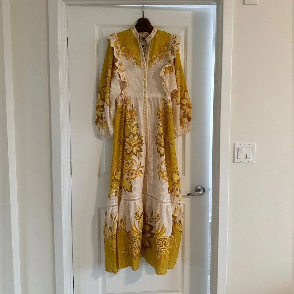 Farm Rio Aura Cream Floral Maxi Dress - Picture 7 of 10